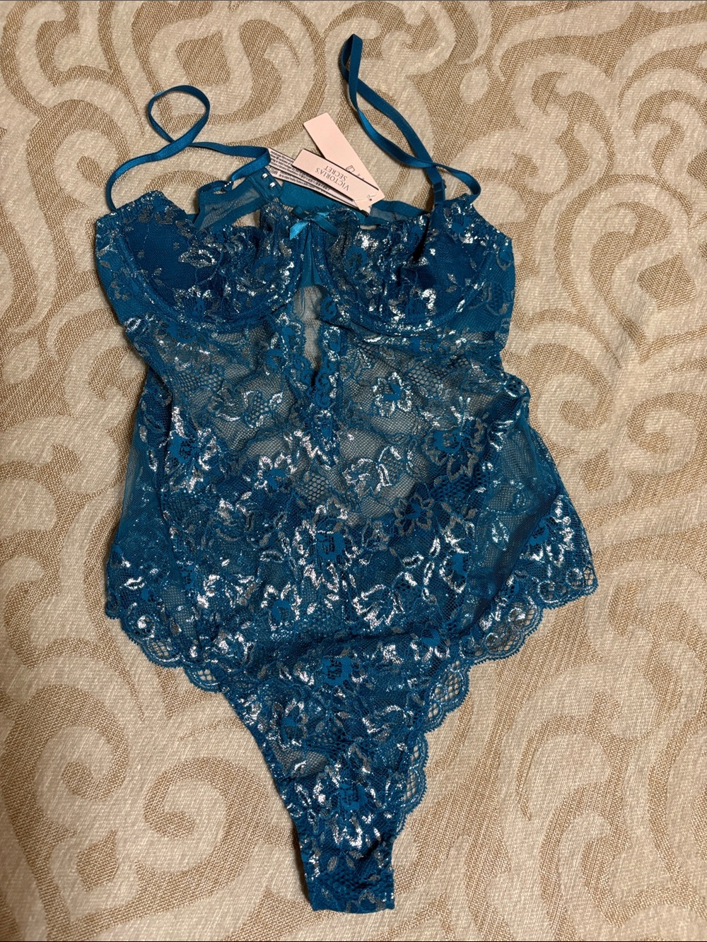 Victoria's Secret Teal Lace Bodysuit